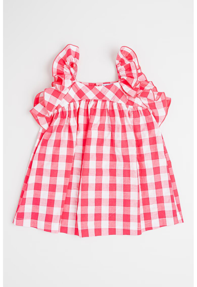Mayoral Rochie din bumbac cu model gingham - Roz pastel/Alb optic
