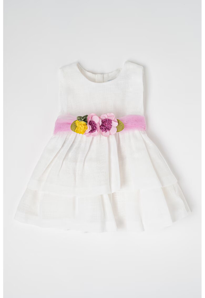 Mayoral Rochie evazata cu aplicatii in forma de floare - Lila/Alb optic