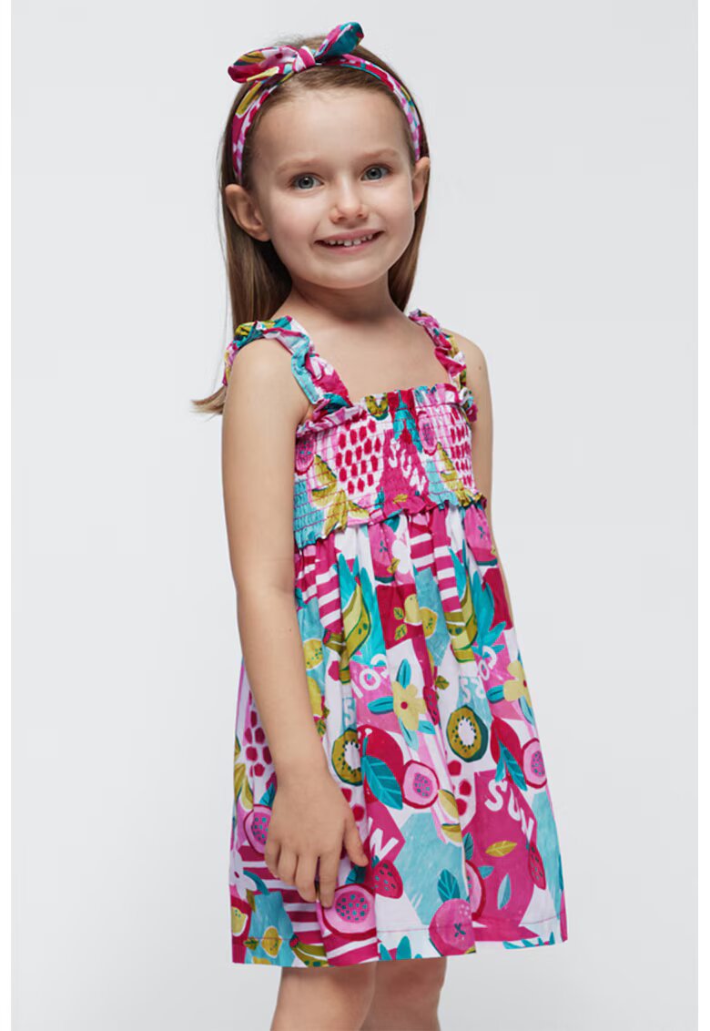 Mayoral Rochie evazata cu imprimeu si bentita - 2 piese - Multicolor