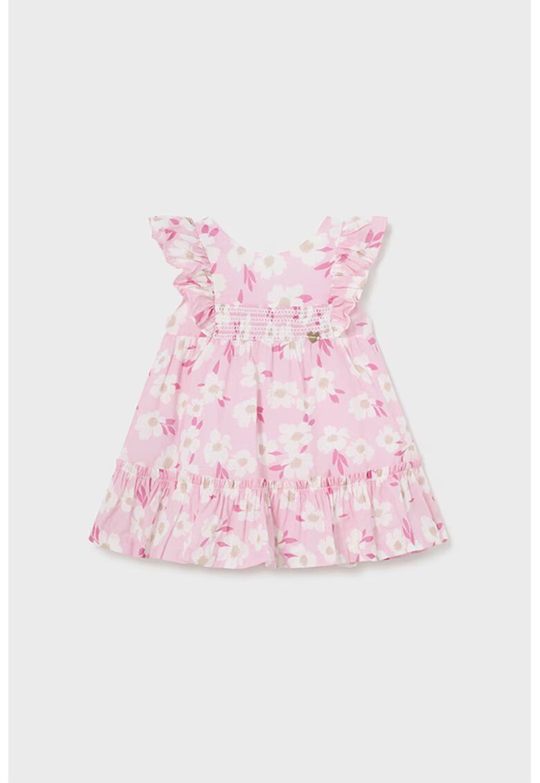 Mayoral Rochie evazata cu model floral - Roz