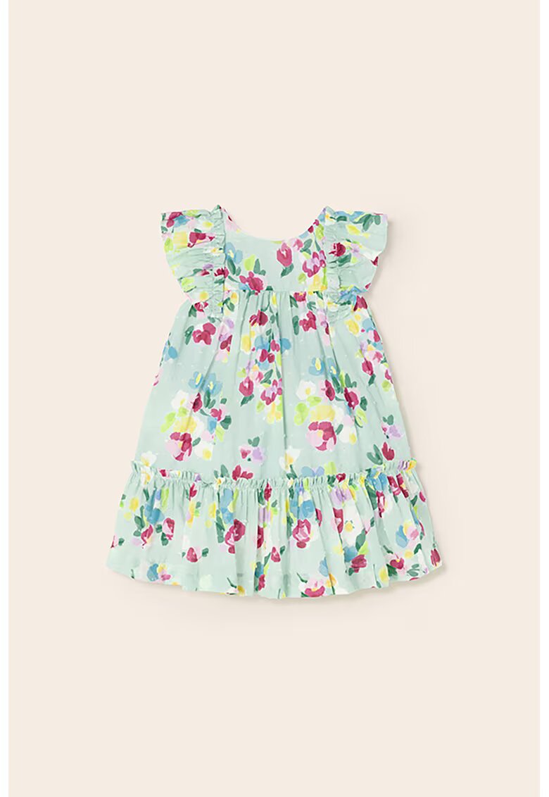 Mayoral Rochie lejera cu imprimeu floral - Verde menta