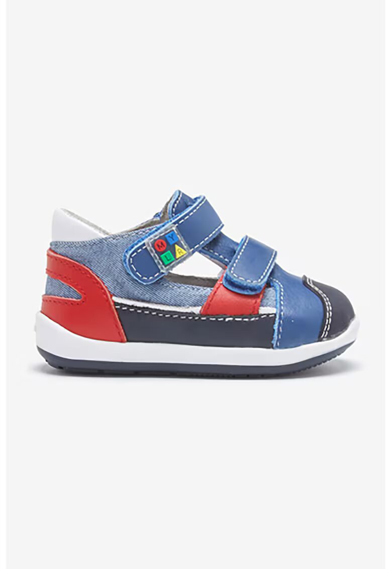Mayoral Sandale cu velcro si insertii de piele - Albastru inchis/Bleumarin