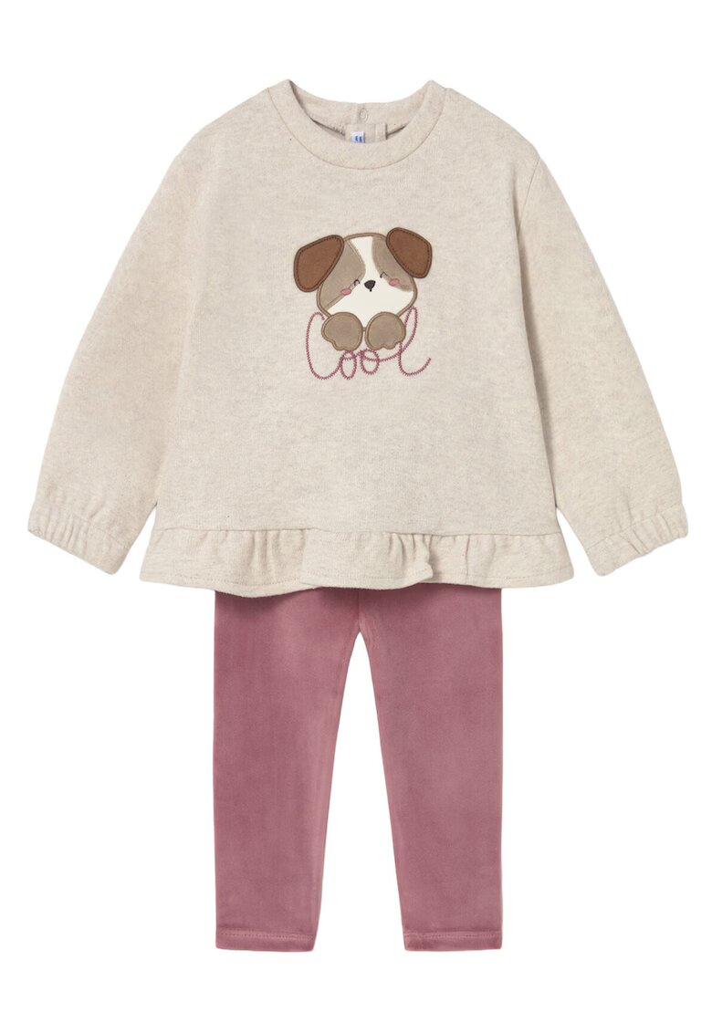 Mayoral Set bluza si colanti Fetite - Bej - Roz - bumbac/poliester - 2 ani