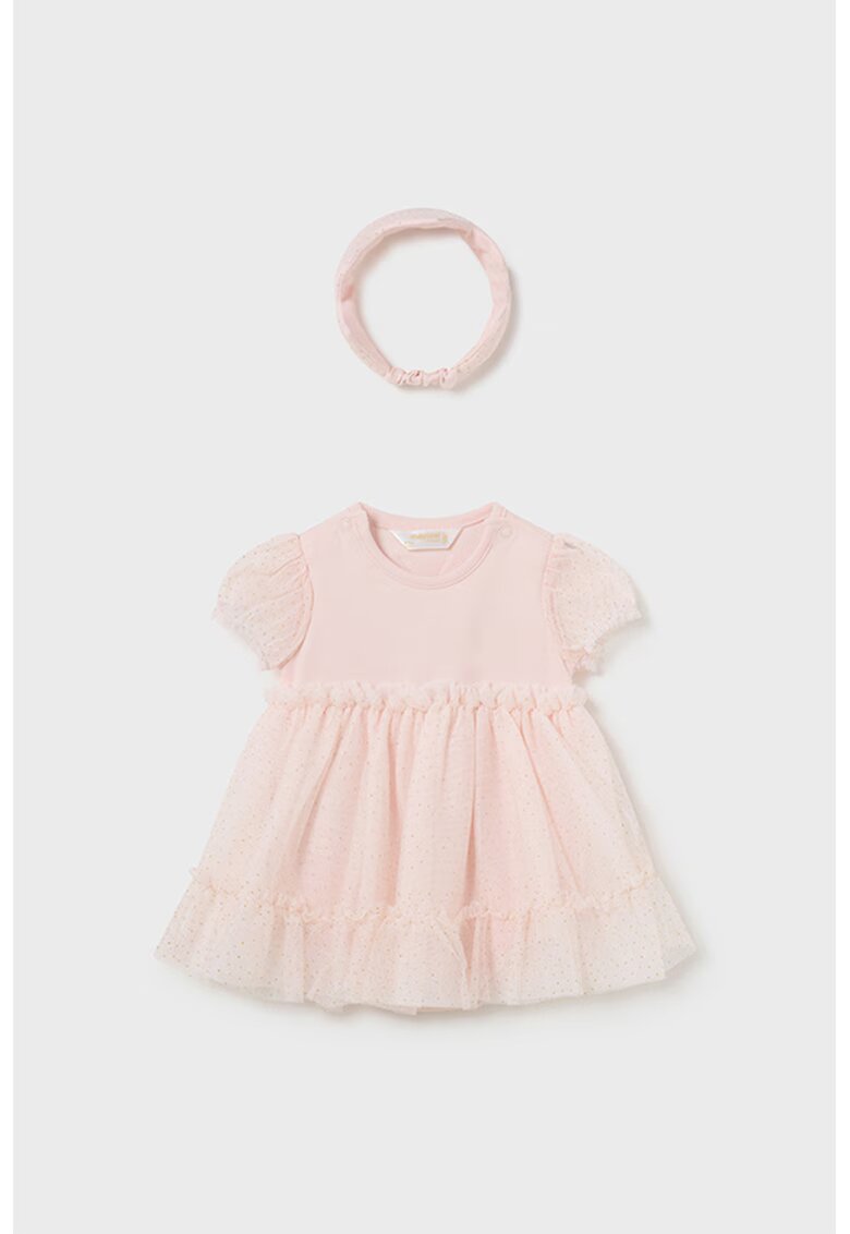 Mayoral Set de rochie evazata si bentita - Roz pal