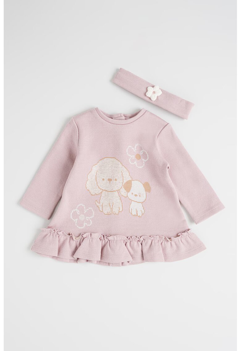 Mayoral Set de rochie uni si bentita - 2 piese - Lila pal