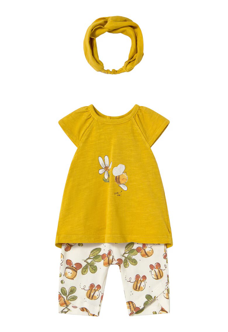 Mayoral Set tricou si colanti fete 1763 - Bumbac - 0-3 luni - Galben