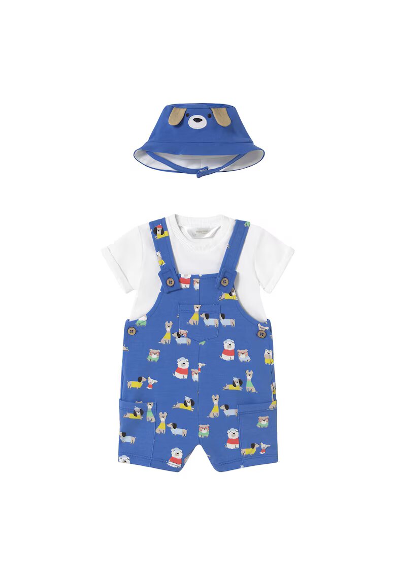 Mayoral Set tricou si pantaloni scurti baieti 1624 - Bumbac/Elastan - Albastru - Albastru