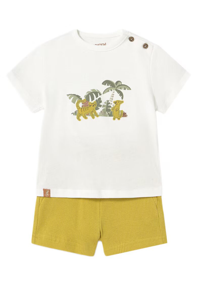 Mayoral Set tricou si pantaloni scurti baieti 1653 58 - Bumbac - 4 ani - Galben