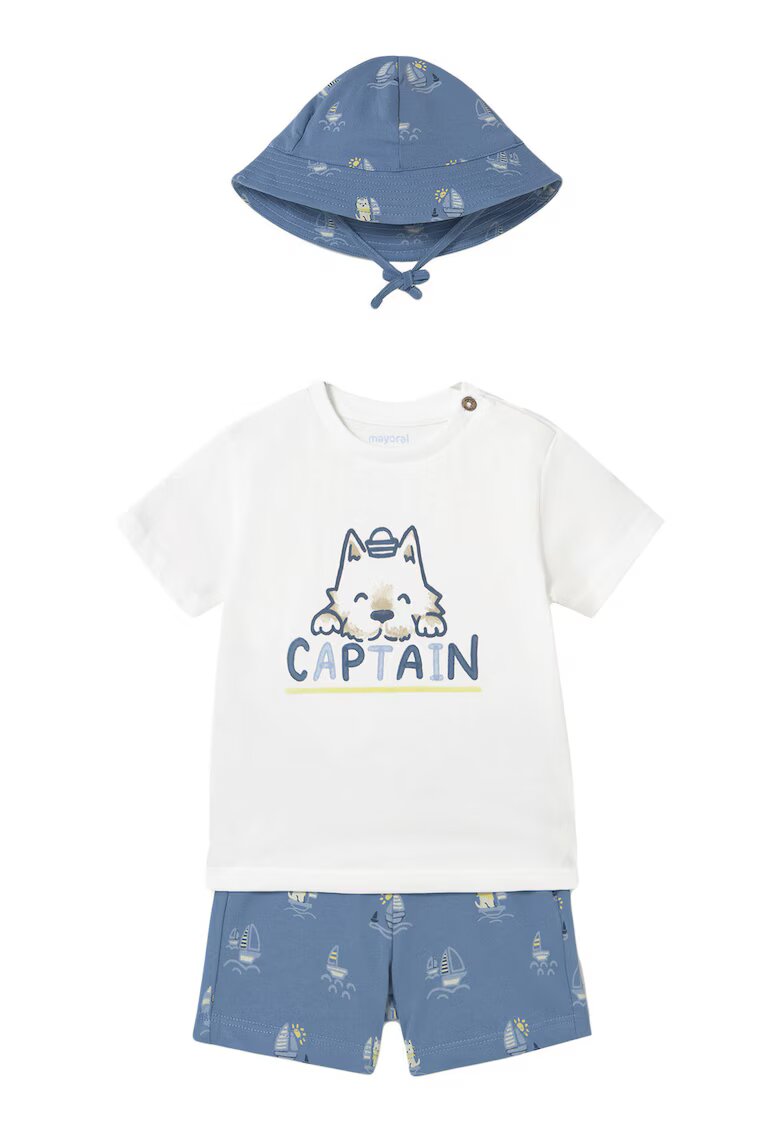 Mayoral Set tricou si pantaloni scurti baieti 1655 27 - Bumbac - 4 ani - Albastru