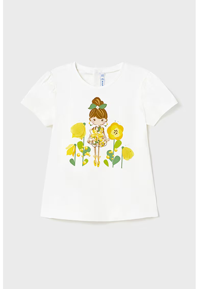 Mayoral Tricou cu imprimeu grafic - Alb