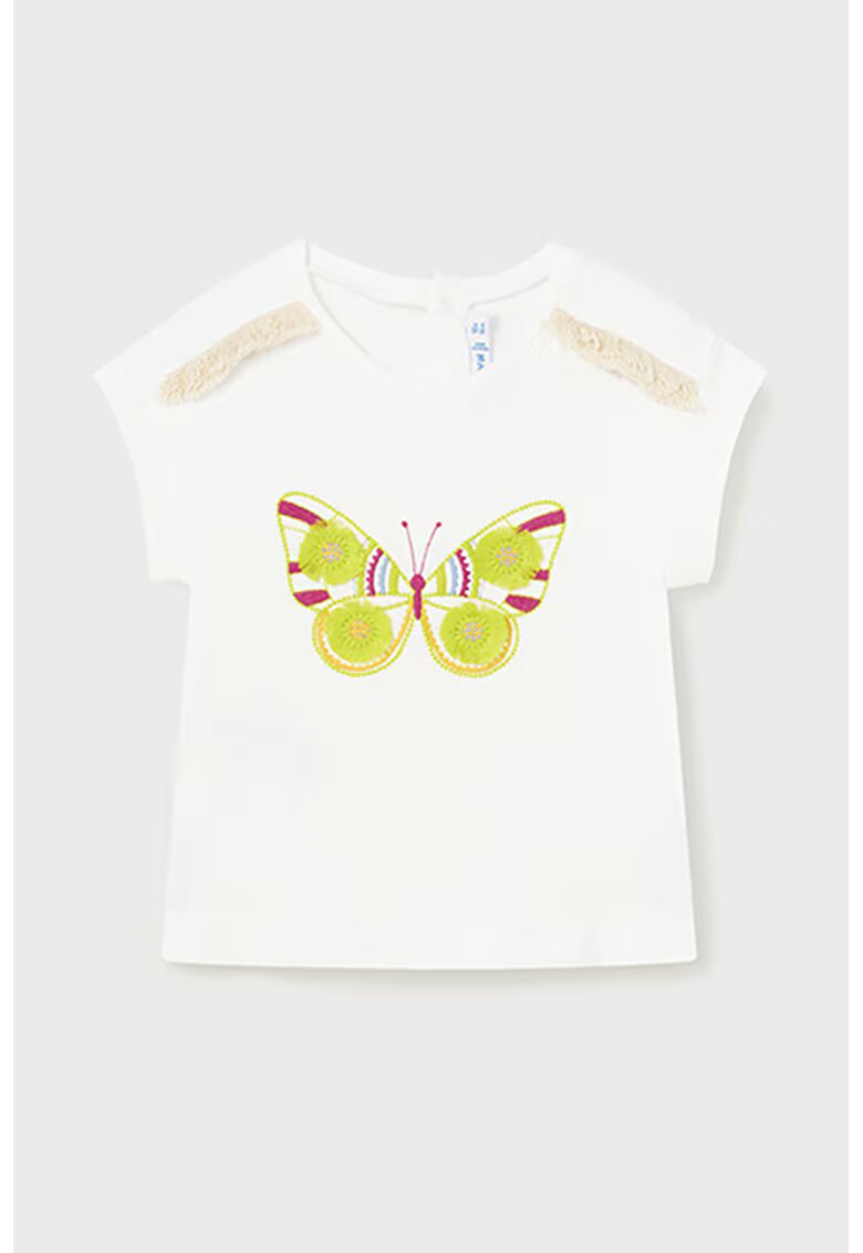 Mayoral Tricou cu imprimeu grafic - Alb/Verde lime