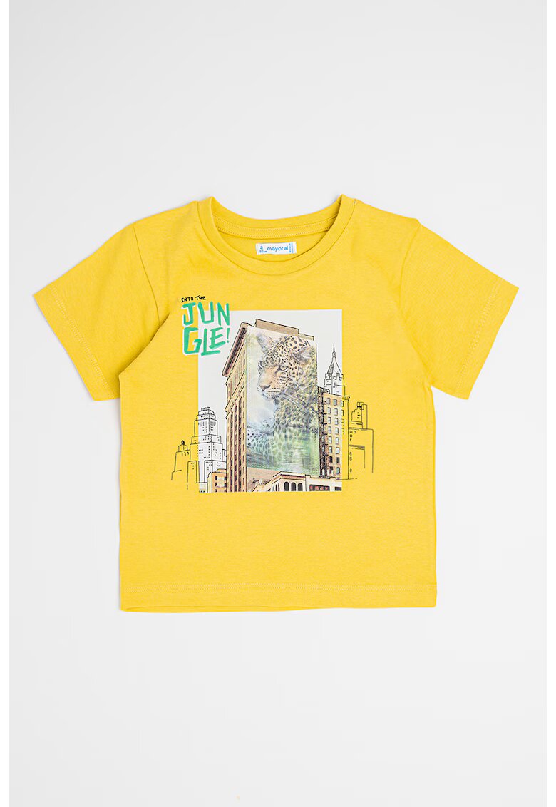 Mayoral Tricou cu imprimeu grafic - Verde/Negru/Galben sofran