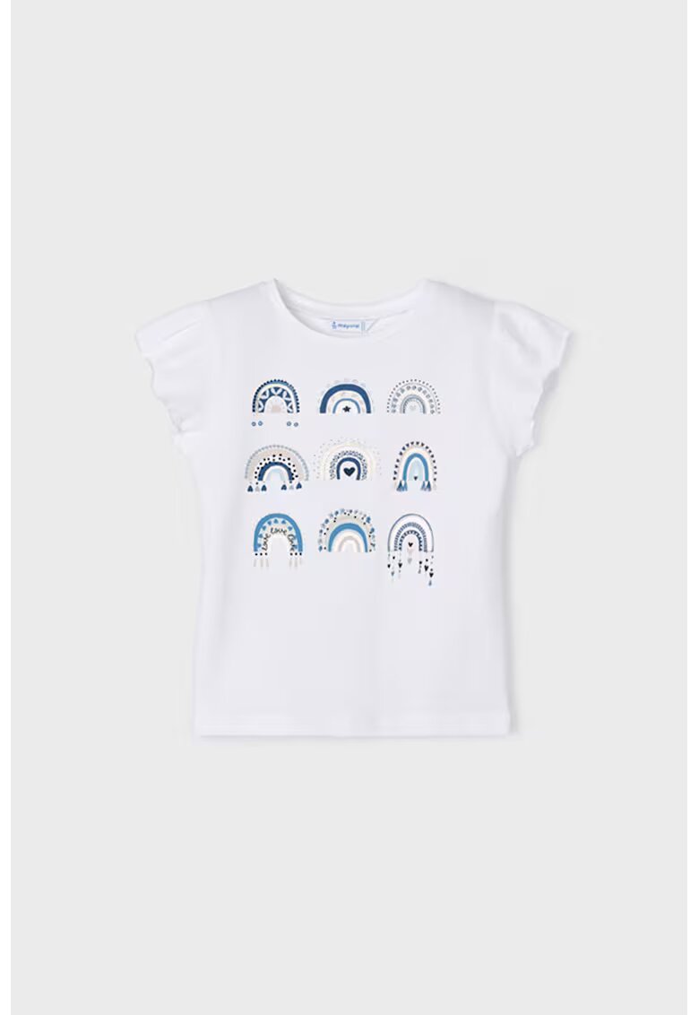 Mayoral Tricou de bumbac cu model grafic - Alb