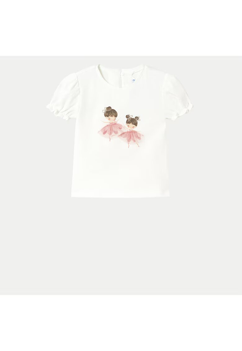 Mayoral Tricou fete 1041 - Bumbac/Elastan - Ecru - Ecru