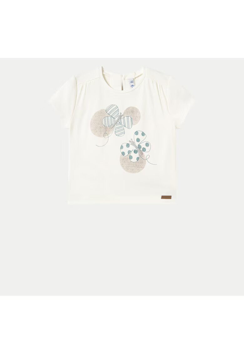 Mayoral Tricou fete 1043 - Bumbac/Elastan - Ecru - Ecru