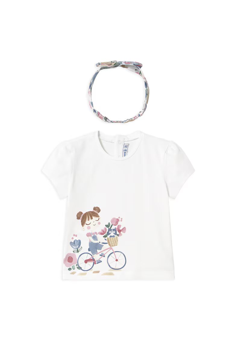Mayoral Tricou fete 1044 - Bumbac/Elastan - 4 ani - Alb
