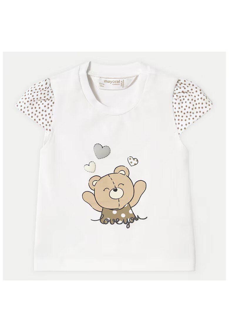 Mayoral Tricou fete 1070 - Bumbac/Elastan - Alb - Alb