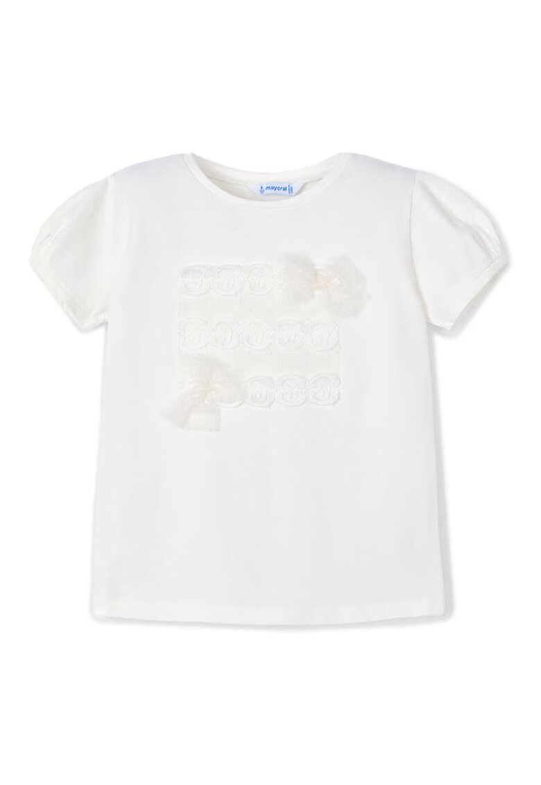 Mayoral Tricou fete 3001 47 - Bumbac/Poliester - Ecru - Ecru
