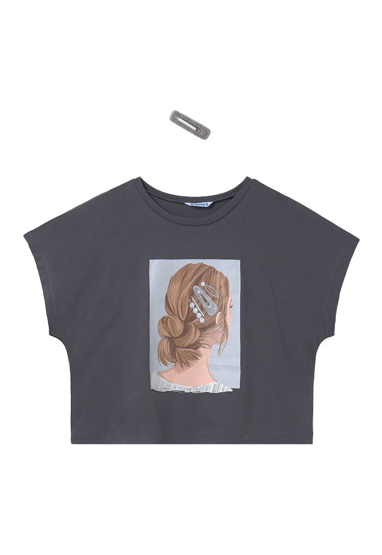 Mayoral Tricou fete 6021 - Bumbac - Gri - Gri