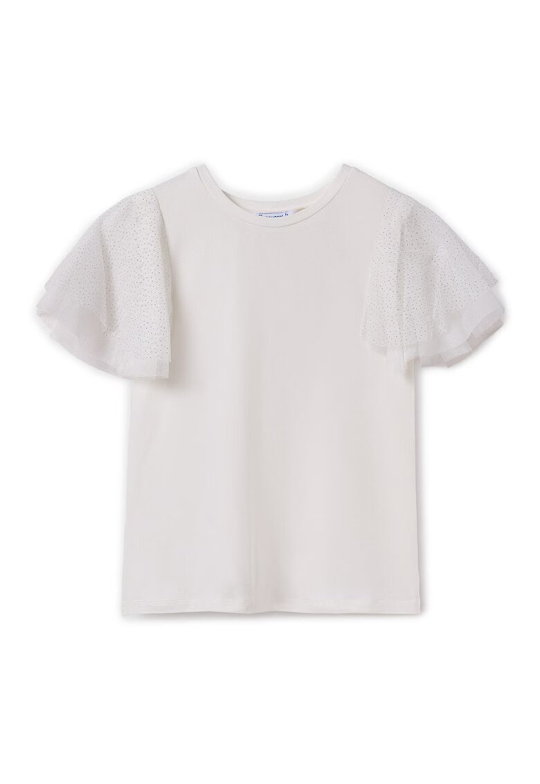 Mayoral Tricou fete 6022 - Bumbac/Poliester - Ecru - Ecru