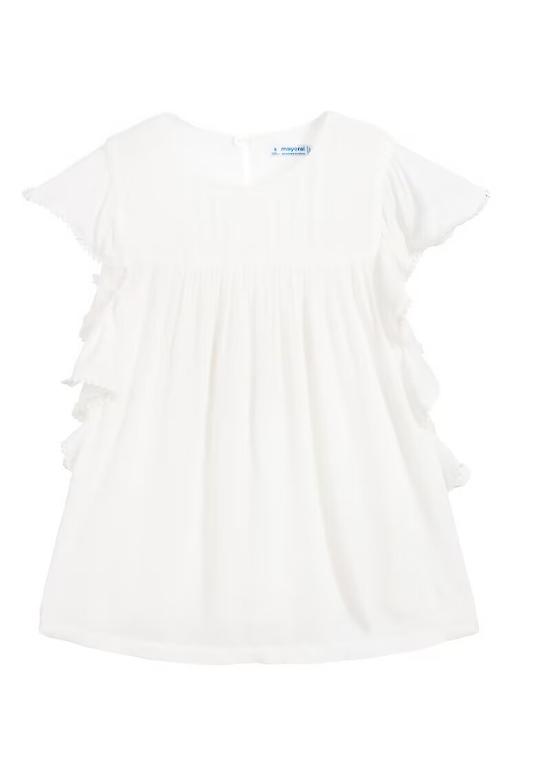Mayoral Tricou pentru copii bumbac - cu volane - crem