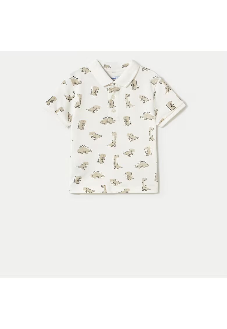 Mayoral Tricou Polo baieti 1109 - Bumbac/Elastan - Alb - Alb