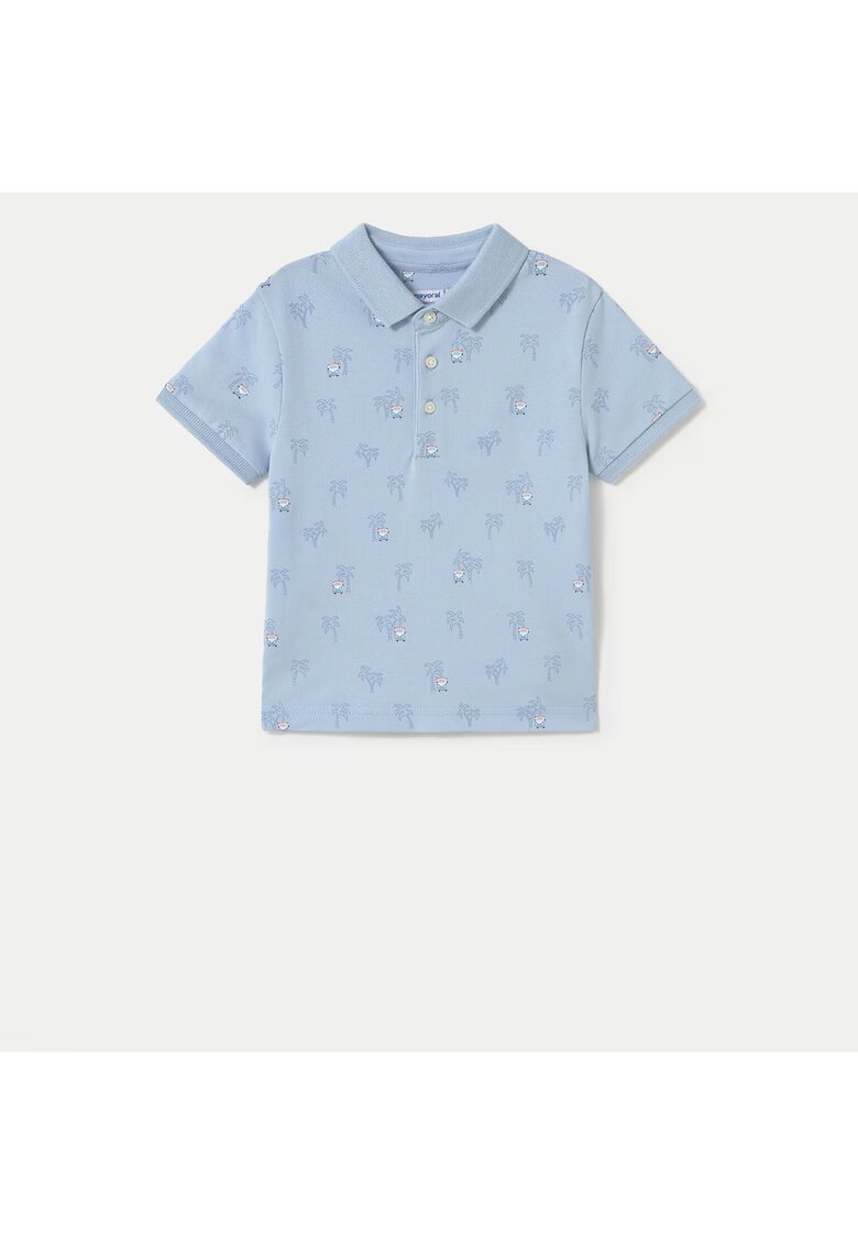Mayoral Tricou Polo baieti 1109 - Bumbac/Elastan - Albastru deschis - Albastru deschis