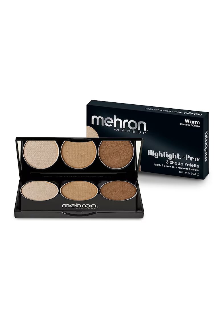 Mehron Paleta iluminatoare pentru fata si corp Highlight-Pro 3 Shade Palette Warm - 10.5g
