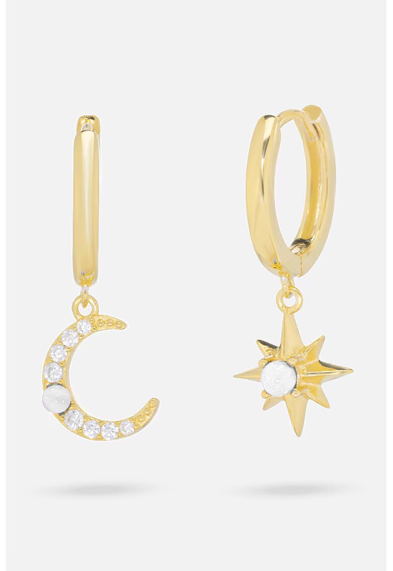 Meks Jewels Cercei drop rotunzi din argint veritabil - Auriu