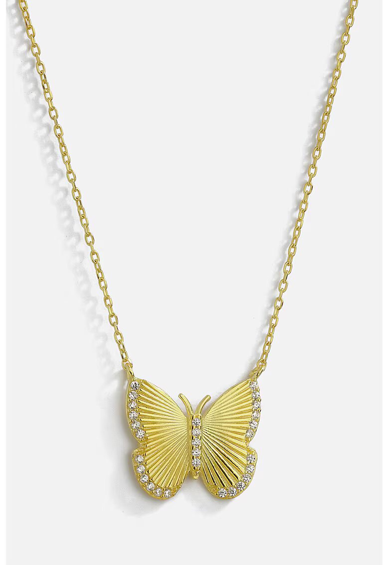 Meks Jewels Colier din argint veritabil cu pandantiv fluture - Auriu