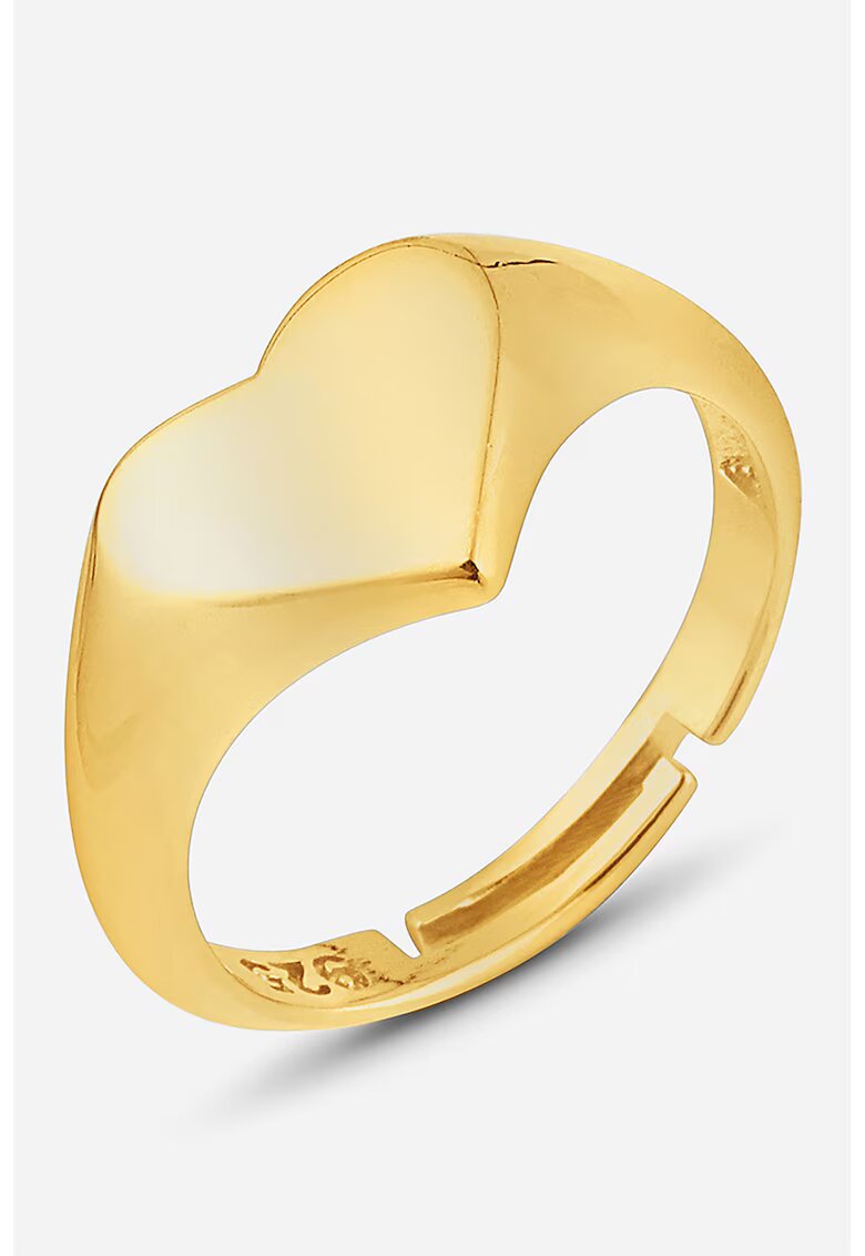 Meks Jewels Inel din argint veritabil 925 cu inima - Auriu