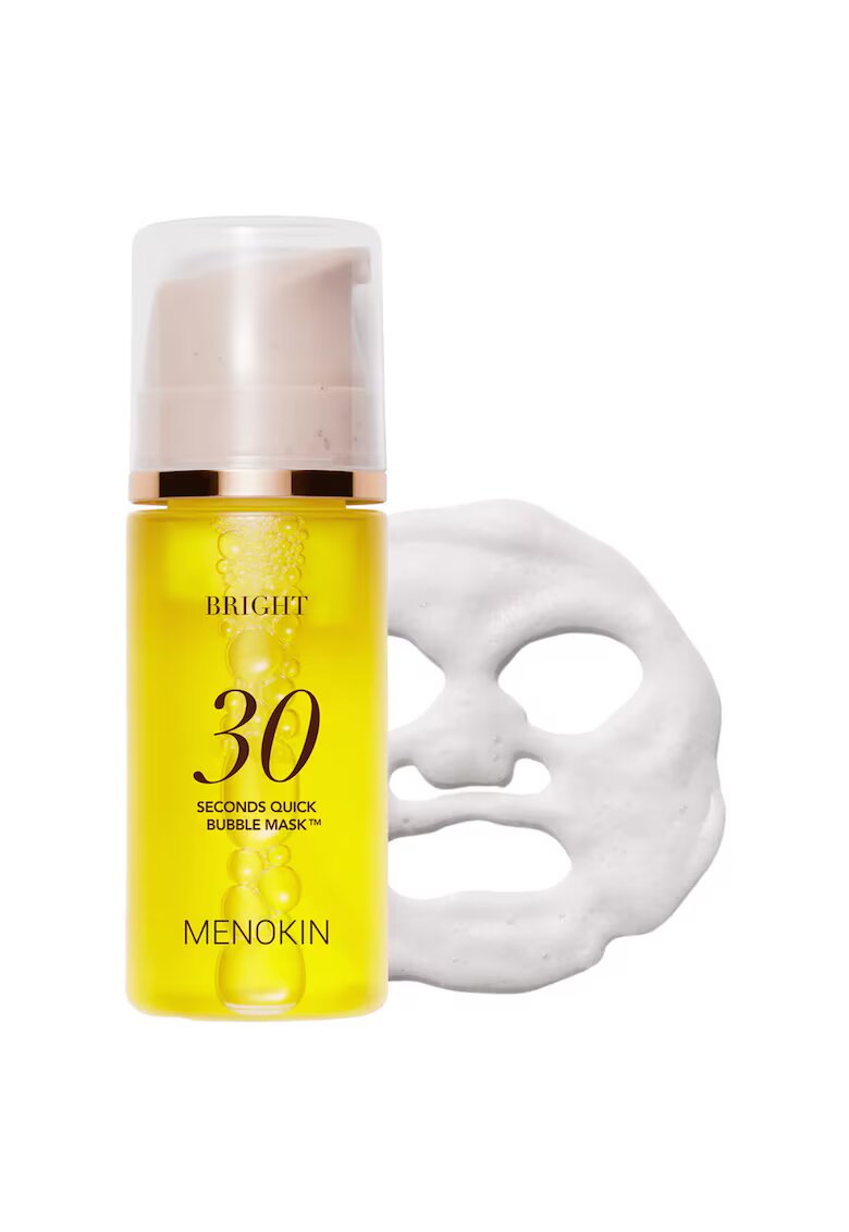 MENOKIN Masca faciala cu efect de iluminare rapida cu bule in 30 de secunde BRIGHT - 95 ml - masca faciala cu efect de iluminare cu bule