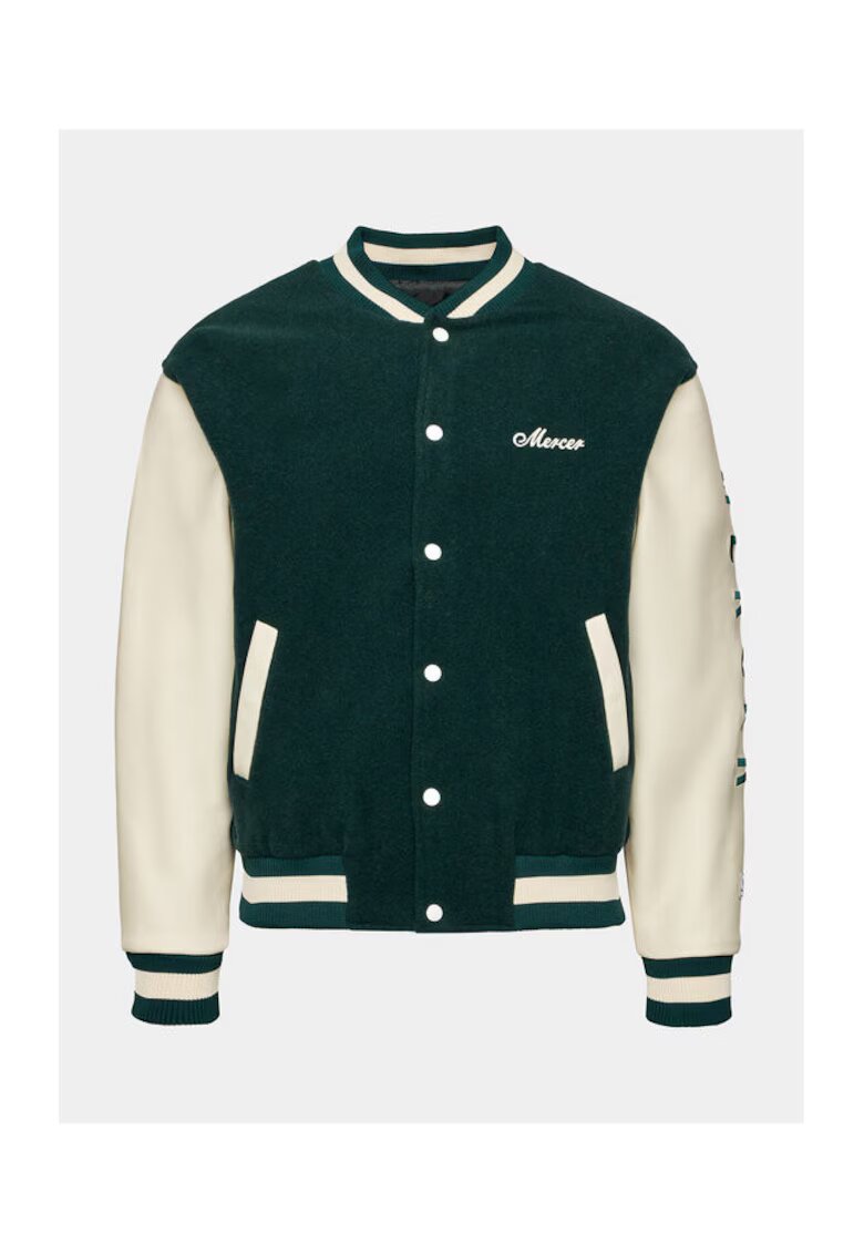 Mercer Amsterdam Geaca bomber barbati verde - fabricata din material de calitate