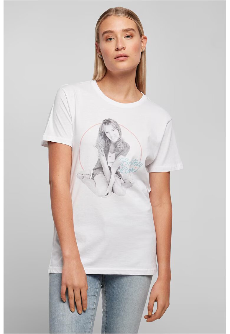 Merchcode Tricou cu imprimeu Britney Spears - Alb optic