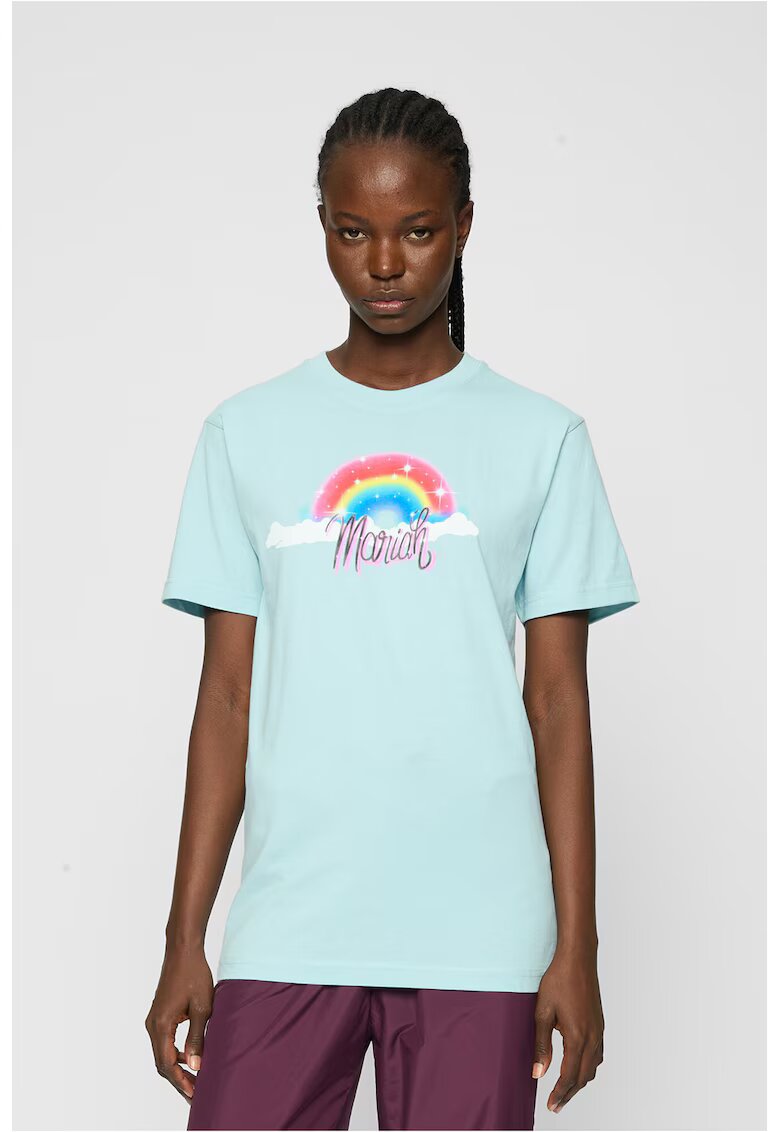 Merchcode Tricou unisex cu imprimeu text - Albastru glaciar