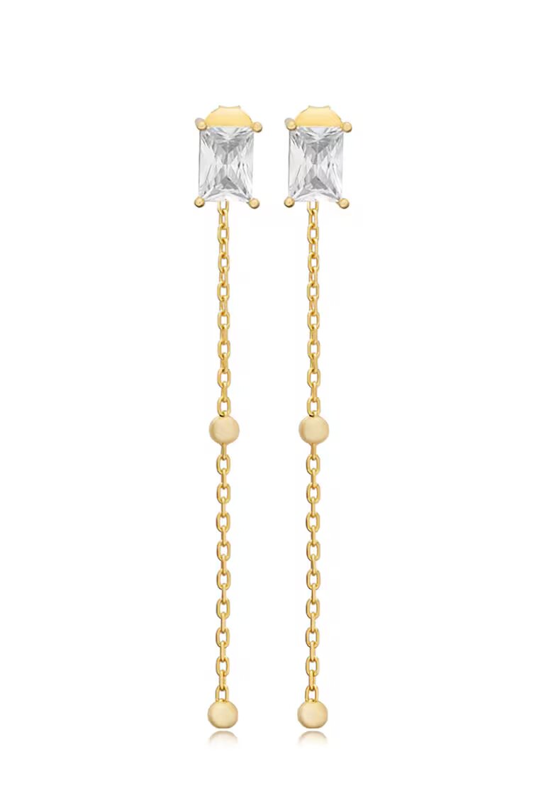 Mia Milano Cercei drop din argint 925 - Auriu/Transparent