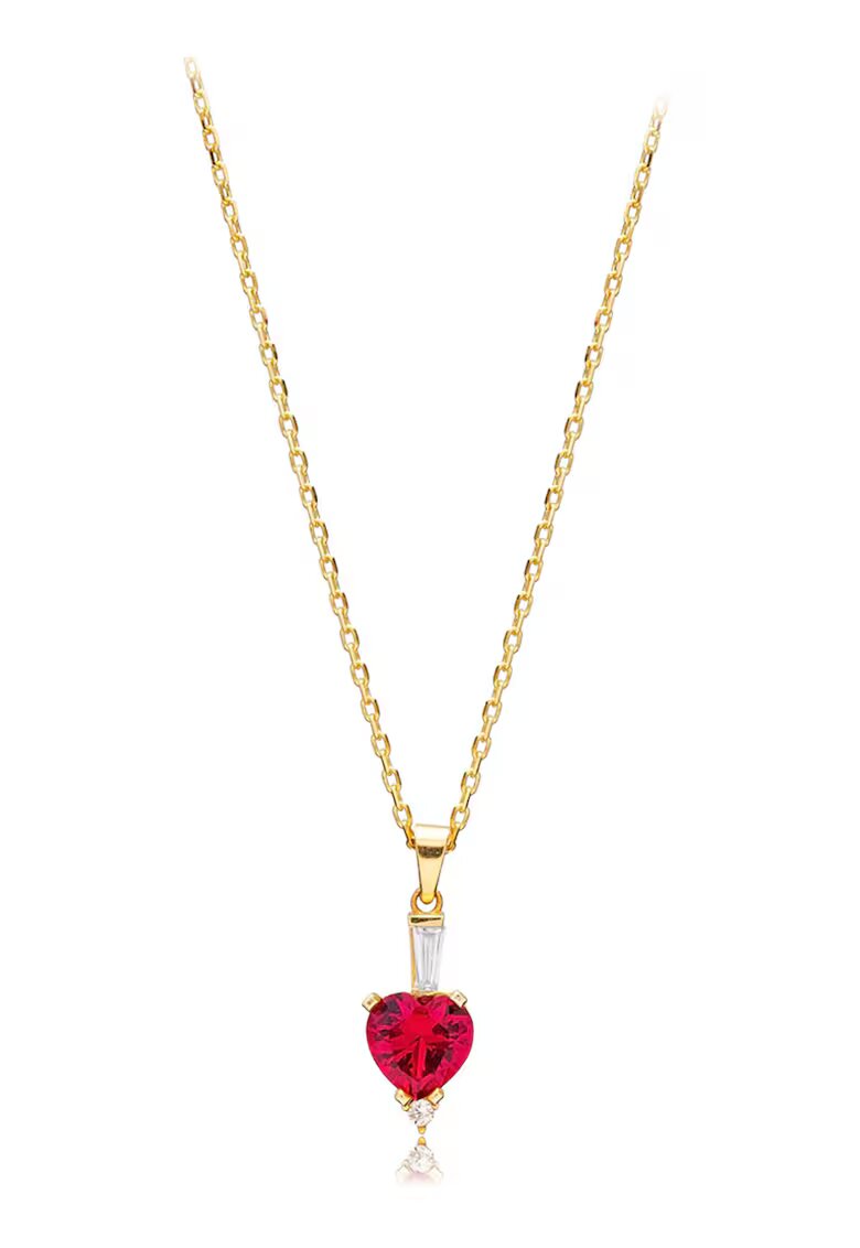Mia Milano Colier din argint 925 cu cristale - Auriu/Fucsia
