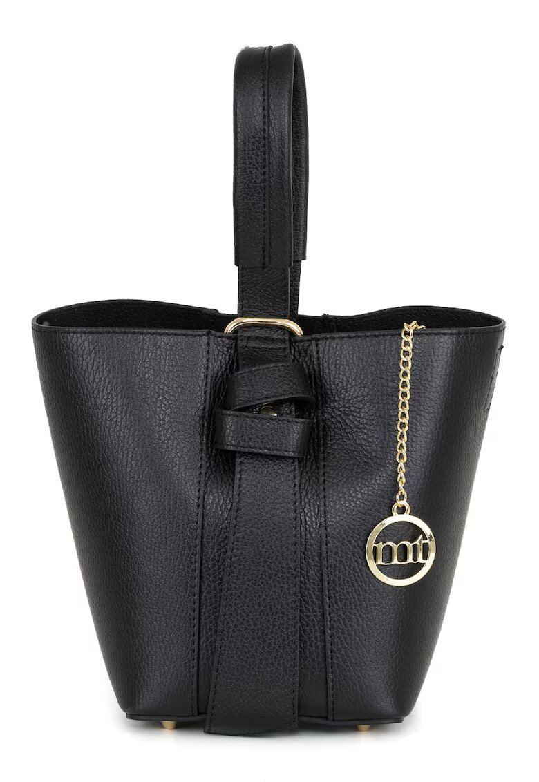 Mia Tomazzi Geanta bucket din piele - Negru