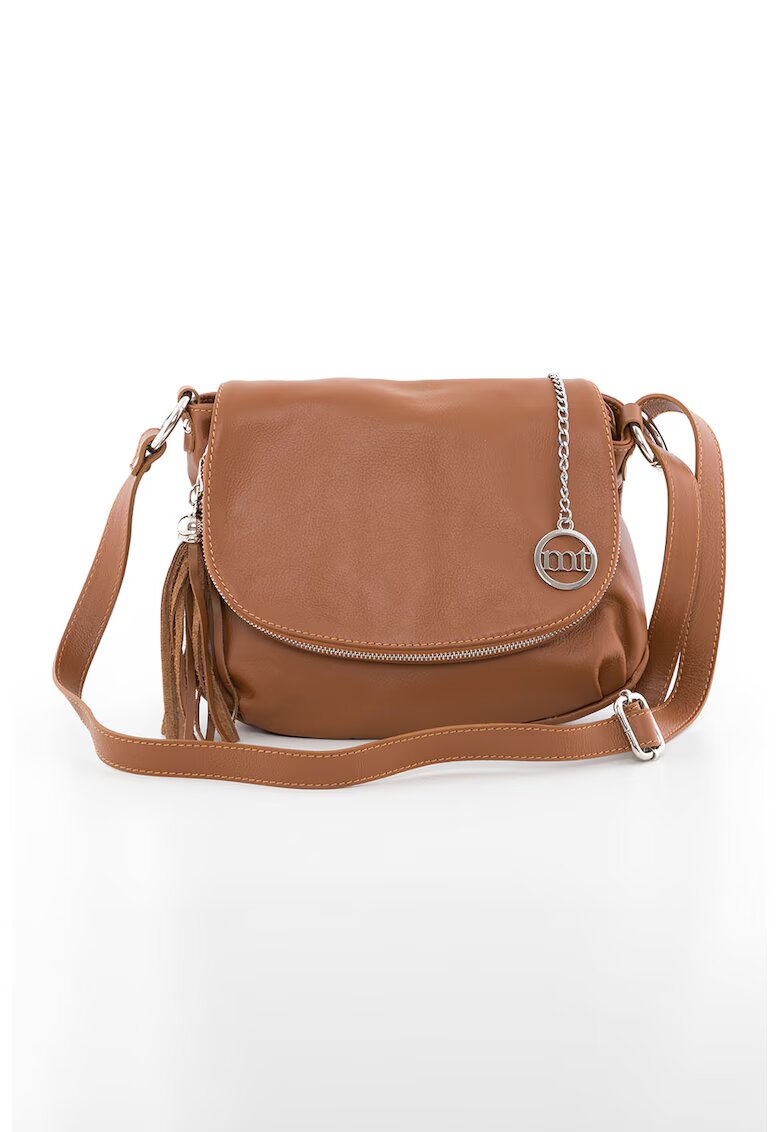 Mia Tomazzi Geanta crossbody de piele Bausam - Maro scortisoara - 20x27x5