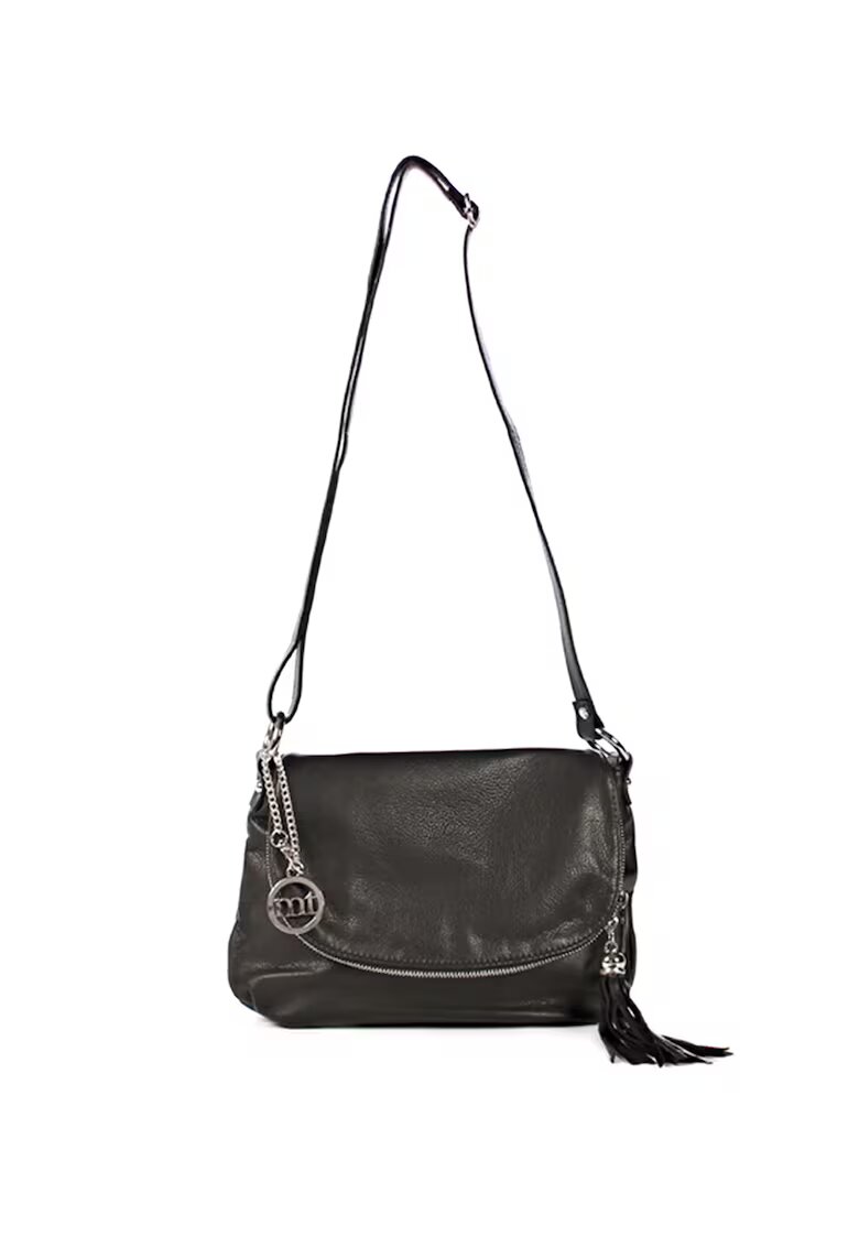Mia Tomazzi Geanta crossbody de piele Bausam - Negru - 20 x 27 x 5 cm