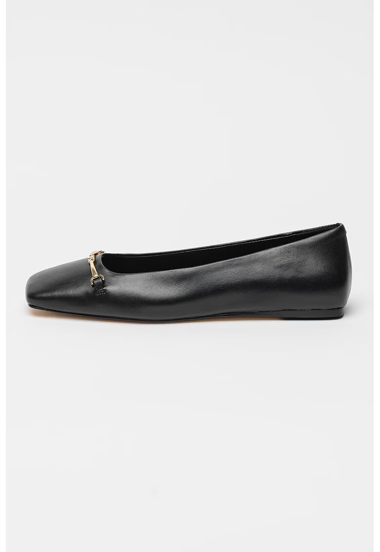 Michael Kors Balerini de piele cu varf patrat - Negru