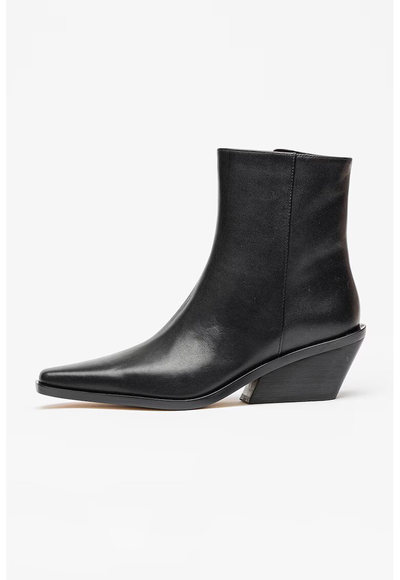 Michael Kors Botine din piele cu toc cuban Nash - Negru