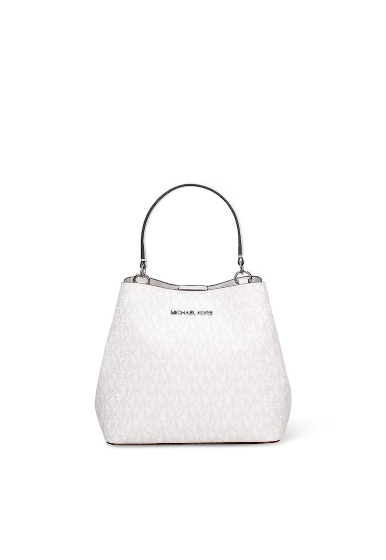 Michael Kors Geanta bucket de panza peliculizata cu monograma Seraphina - Alb