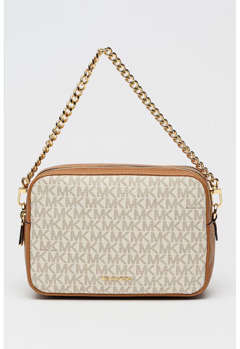 Michael Kors Geanta crossbody cu imprimeu logo Bryant - Alb/Maro scortisoara