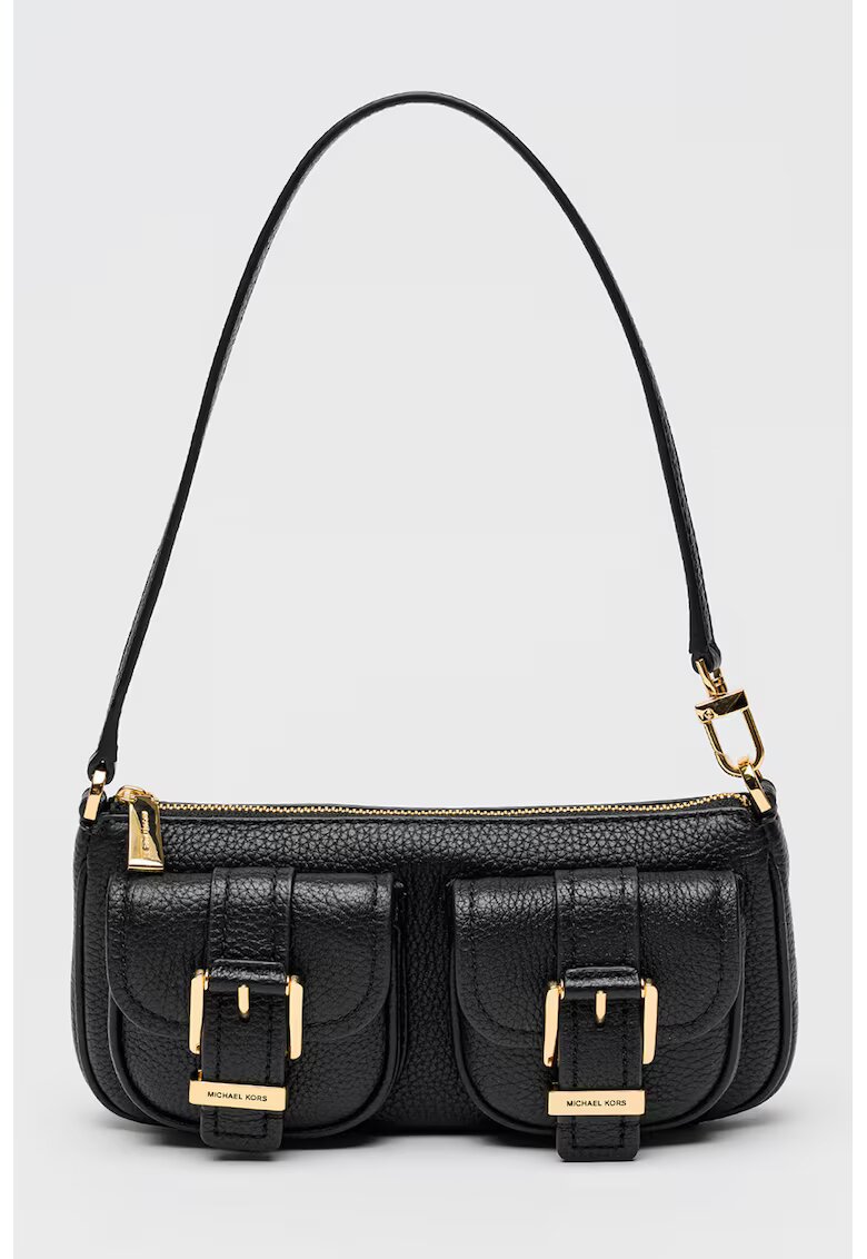 Michael Kors Geanta de piele cu bareta de umar si aspect marmorat Zoe - Negru