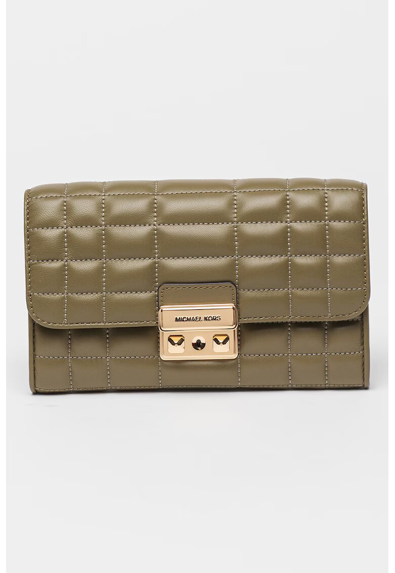 Michael Kors Geanta de piele cu bareta de umar si model matlasat - Verde masliniu