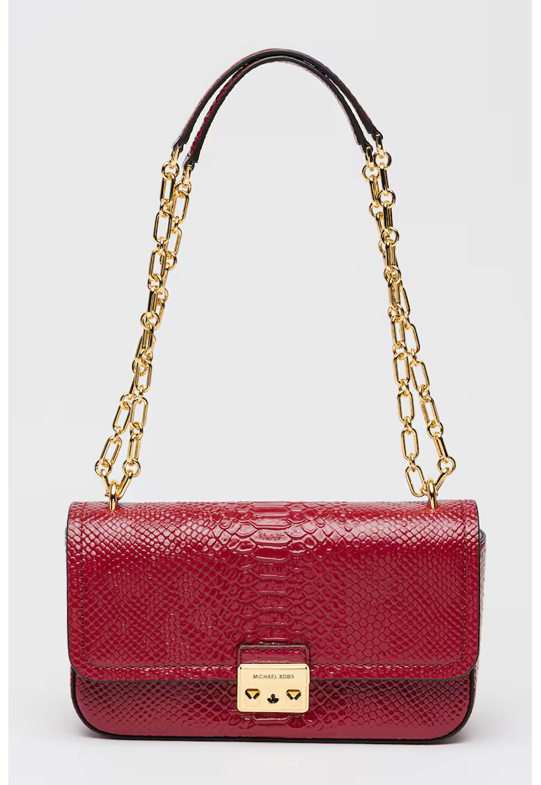 Michael Kors Geanta de piele texturata cu bareta de umar Tribeca - Rosu inchis
