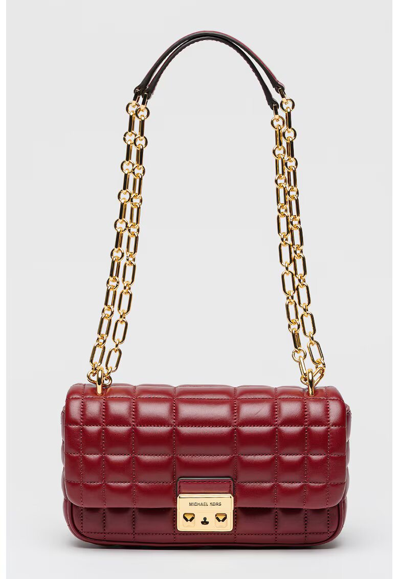 Michael Kors Geanta matlasata din piele cu bareta de umar Tribeca - Violet tyrian