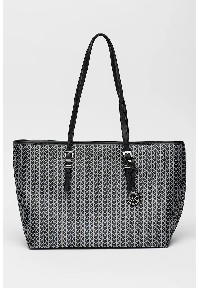 Michael Kors Geanta shopper de jacquard cu logo Quinn - Alb/Negru