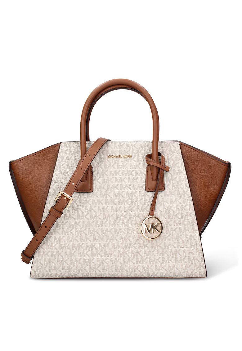Michael Kors Geanta shopper de piele ecologica cu monograma Atheria - Alb/Maro